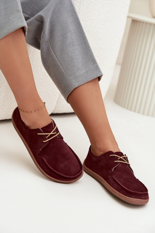 batai Moteriškas Typu BarefootsuĮjungtaturalnego iš zomšosu Zazoo 327 bordo spalvos