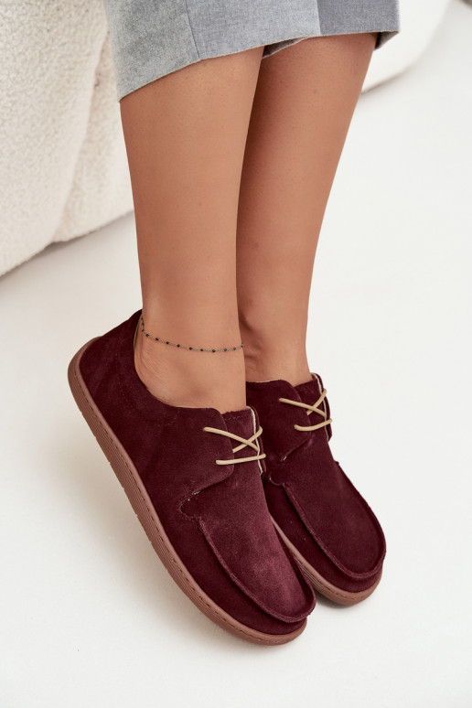 batai Moteriškas Typu BarefootsuĮjungtaturalnego iš zomšosu Zazoo 327 bordo spalvos