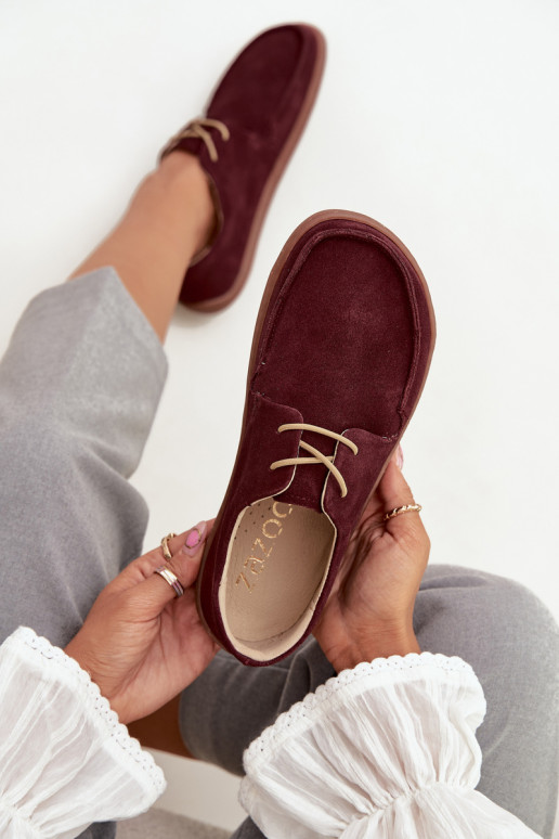 batai Moteriškas Typu BarefootsuĮjungtaturalnego iš zomšosu Zazoo 327 bordo spalvos