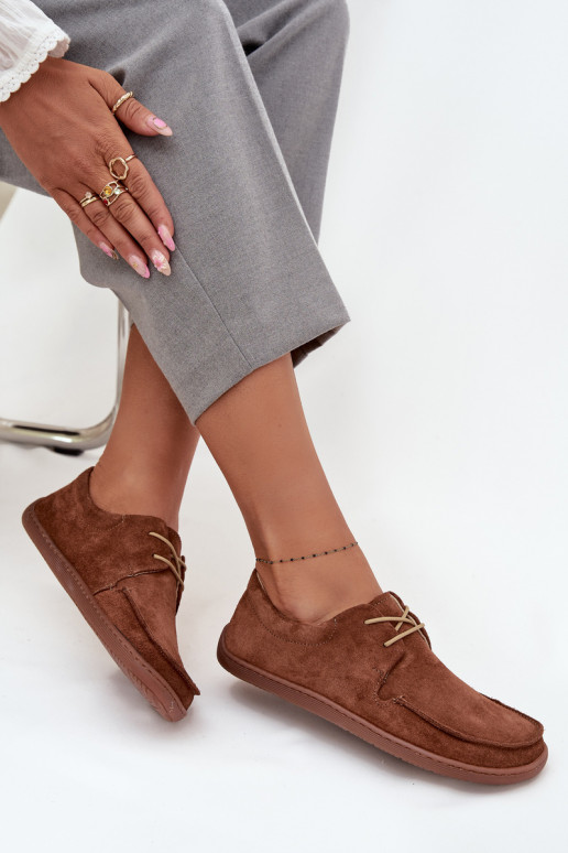 batai Moteriškas Typu BarefootsuĮjungtaturalnego iš zomšosu Zazoo 327 rudos spalvos