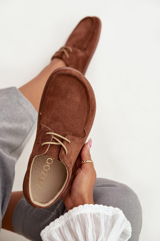 batai Moteriškas Typu BarefootsuĮjungtaturalnego iš zomšosu Zazoo 327 rudos spalvos