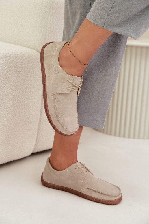 batai Moteriškas Typu BarefootsuĮjungtaturalnego iš zomšosu Zazoo 327 dramblio kaulo spalvos