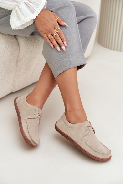 batai Moteriškas Typu BarefootsuĮjungtaturalnego iš zomšosu Zazoo 327 dramblio kaulo spalvos