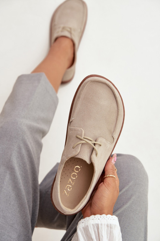 batai Moteriškas Typu BarefootsuĮjungtaturalnego iš zomšosu Zazoo 327 dramblio kaulo spalvos