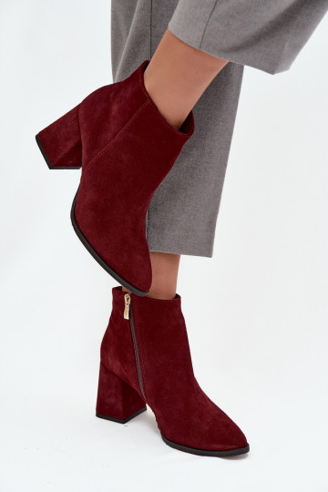 AulinukaisuĮjungtaturalnego iš zomšosu Obcas Słupek pašiltinti bordo spalvos Zazoo 3128