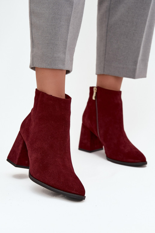 AulinukaisuĮjungtaturalnego iš zomšosu Obcas Słupek pašiltinti bordo spalvos Zazoo 3128