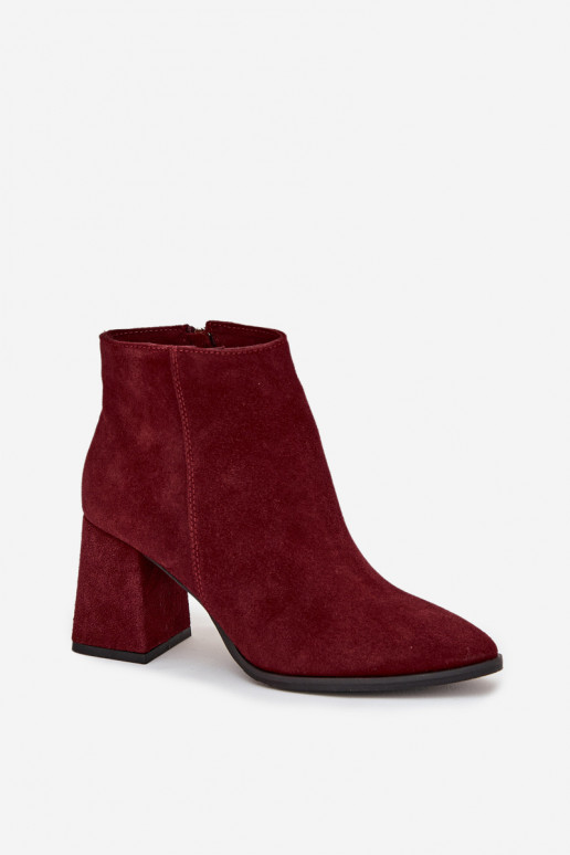 AulinukaisuĮjungtaturalnego iš zomšosu Obcas Słupek pašiltinti bordo spalvos Zazoo 3128