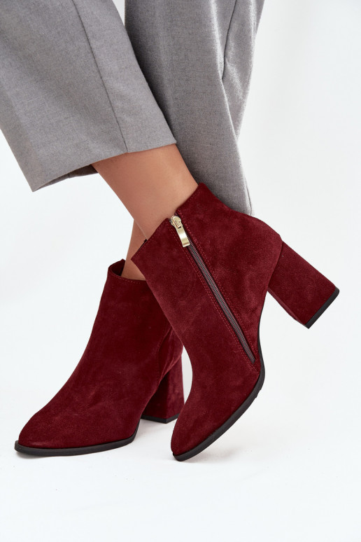 AulinukaisuĮjungtaturalnego iš zomšosu Obcas Słupek pašiltinti bordo spalvos Zazoo 3128