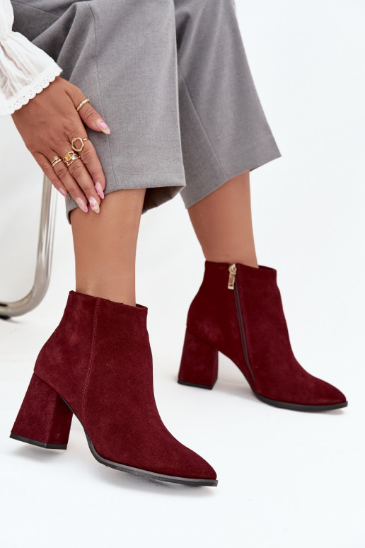 AulinukaisuĮjungtaturalnego iš zomšosu Obcas Słupek pašiltinti bordo spalvos Zazoo 3128