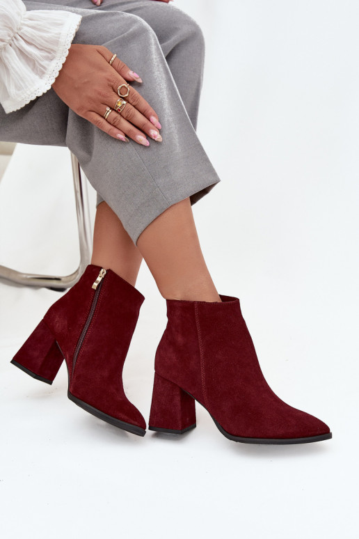 AulinukaisuĮjungtaturalnego iš zomšosu Obcas Słupek pašiltinti bordo spalvos Zazoo 3128