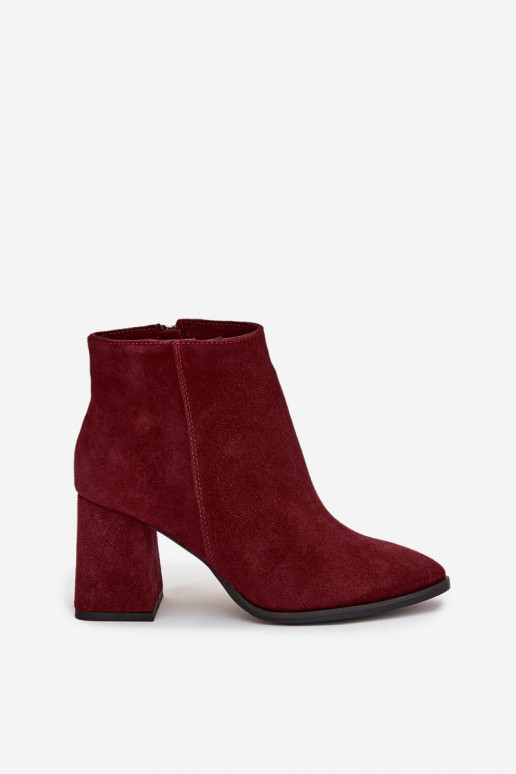 AulinukaisuĮjungtaturalnego iš zomšosu Obcas Słupek pašiltinti bordo spalvos Zazoo 3128