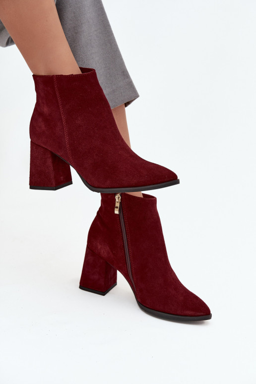 AulinukaisuĮjungtaturalnego iš zomšosu Obcas Słupek pašiltinti bordo spalvos Zazoo 3128