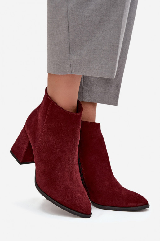 AulinukaisuĮjungtaturalnego iš zomšosu Obcas Słupek pašiltinti bordo spalvos Zazoo 3128