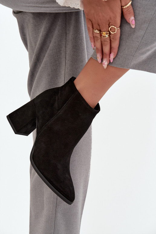 AulinukaisuĮjungtaturalnego iš zomšosu Obcas Słupek pašiltinti juodos spalvos Zazoo 3128