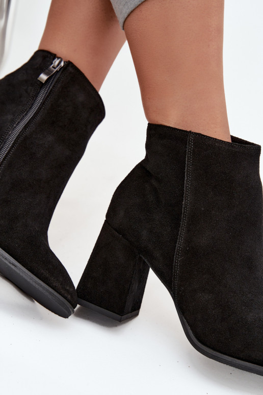 AulinukaisuĮjungtaturalnego iš zomšosu Obcas Słupek pašiltinti juodos spalvos Zazoo 3128