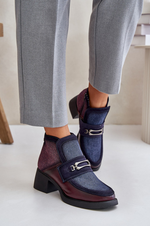 Oda Moteriški aulinukai Ant masyvių kulnų su ornamentais Tai turiciejka A6747-23 bordo spalvosĮo-tamsiai mėlynos spalvos Oda Moteriški aulinukai Ant masyvių kulnų su ornamentais Tai turiciejka A6747-23 bordo spalvosĮo-tamsiai mėlynos spalvos