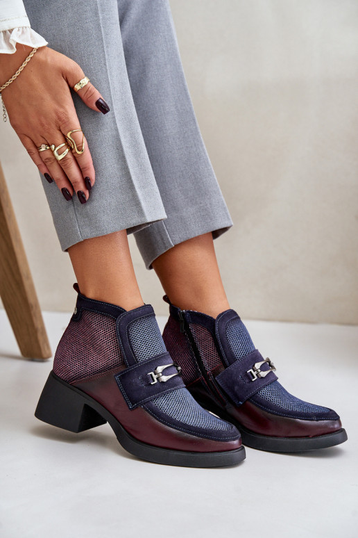 Oda Moteriški aulinukai Ant masyvių kulnų su ornamentais Tai turiciejka A6747-23 bordo spalvosĮo-tamsiai mėlynos spalvos Oda Moteriški aulinukai Ant masyvių kulnų su ornamentais Tai turiciejka A6747-23 bordo spalvosĮo-tamsiai mėlynos spalvos