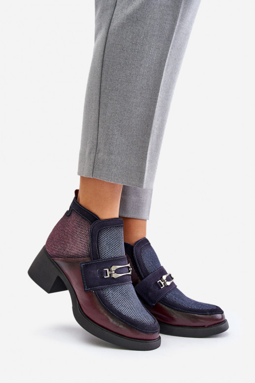 Oda Moteriški aulinukai Ant masyvių kulnų su ornamentais Tai turiciejka A6747-23 bordo spalvosĮo-tamsiai mėlynos spalvos Oda Moteriški aulinukai Ant masyvių kulnų su ornamentais Tai turiciejka A6747-23 bordo spalvosĮo-tamsiai mėlynos spalvos