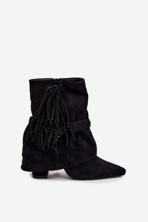 Moteriški aulinukai su kutais, aukso spalvos sagtimis, juodos spalvos "Evelisse"