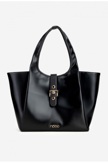 Juoda pirkėjiška rankinė su sagtimis NOBO BAG6010-020