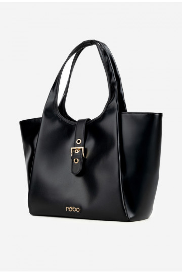 Juoda pirkėjiška rankinė su sagtimis NOBO BAG6010-020 2