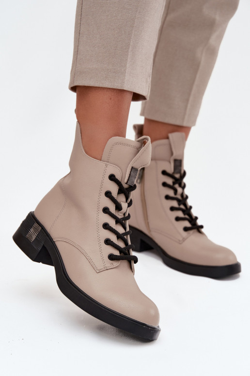 Oda Moteriški aulinukai Ant žemo kulno Vinceza 66818 smėlio spalvos