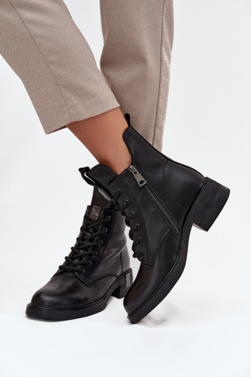 Oda Moteriški aulinukai Ant žemo kulno Vinceza 66818 juodos spalvos