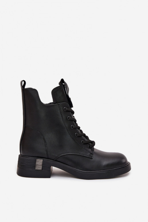 Oda Moteriški aulinukai Ant žemo kulno Vinceza 66818 juodos spalvos