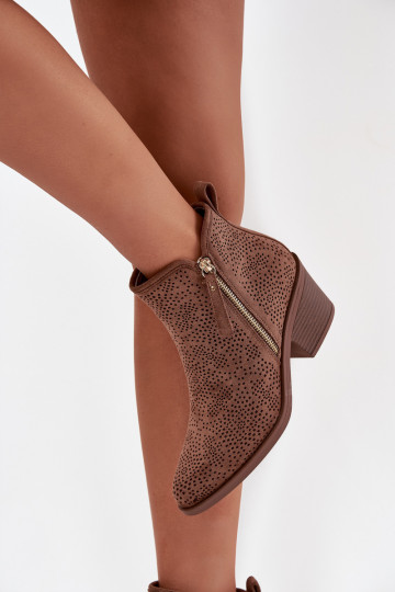 kaubojiško stiliaus aulinukai Moteriškas su kulniukais S.Barski HY52-538 rudos spalvos 2