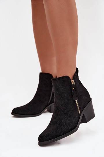 kaubojiško stiliaus aulinukai Moteriškas su kulniukais S.Barski HY52-538 juodos spalvos 2