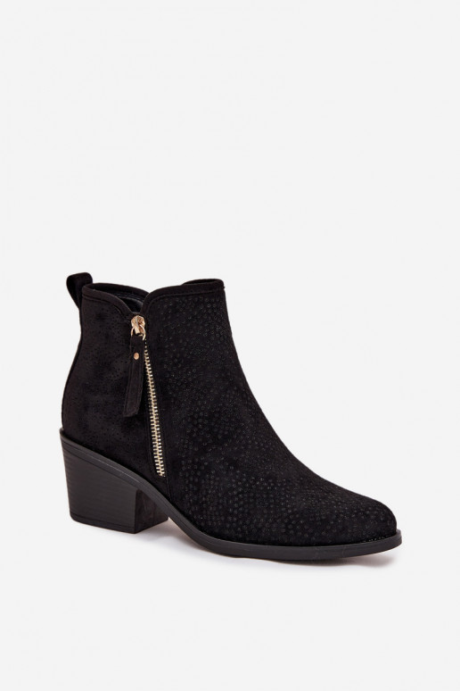 kaubojiško stiliaus aulinukai Moteriškas su kulniukais S.Barski HY52-538 juodos spalvos kaubojiško stiliaus aulinukai Moteriškas su kulniukais S.Barski HY52-538 juodos spalvos