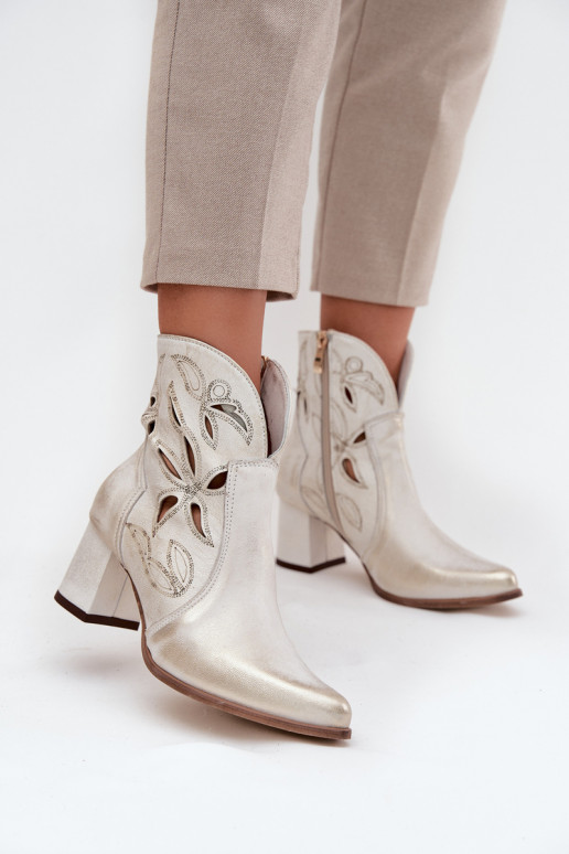 Oda su aužūro elementais Moteriški aulinukai Zazoo 3647 aukso spalvos Przecierany