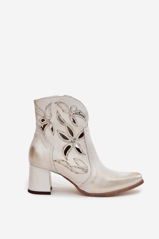 Oda su aužūro elementais Moteriški aulinukai Zazoo 3647 aukso spalvos Przecierany