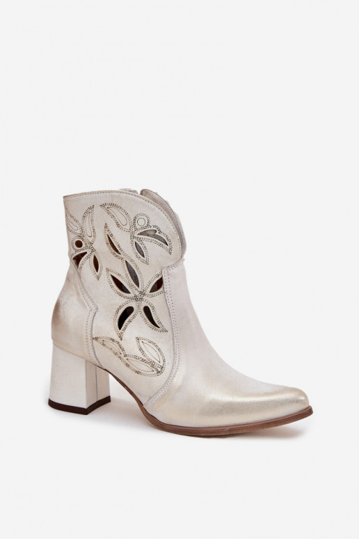 Oda su aužūro elementais Moteriški aulinukai Zazoo 3647 aukso spalvos Przecierany