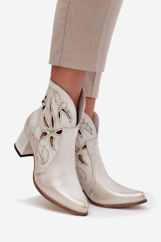 Oda su aužūro elementais Moteriški aulinukai Zazoo 3647 aukso spalvos Przecierany