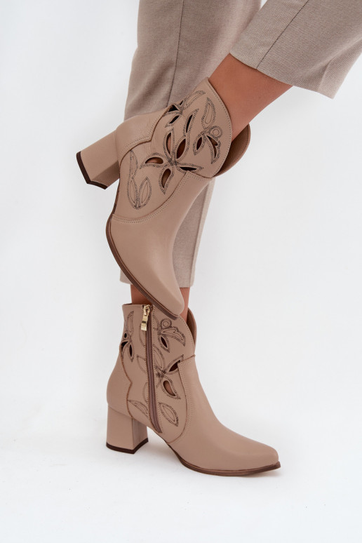 Oda su aužūro elementais Moteriški aulinukai Zazoo 3647 dramblio kaulo spalvos