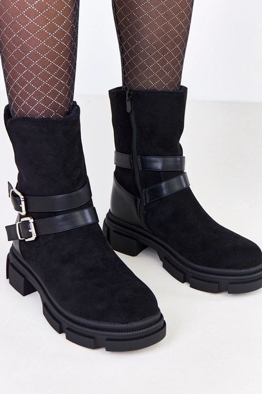 Juodi šilti aulinukai su sagtelėmis...