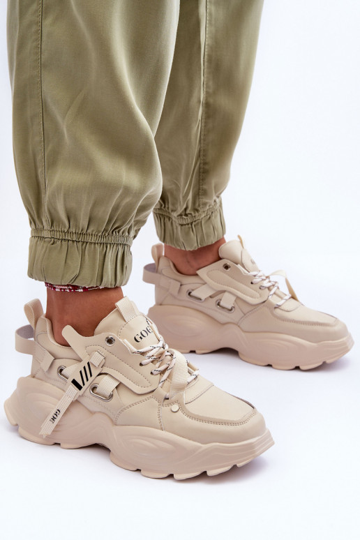 sportiniai bateliai Sneakers modelio batai GOE MM2N4015 smėlio spalvos