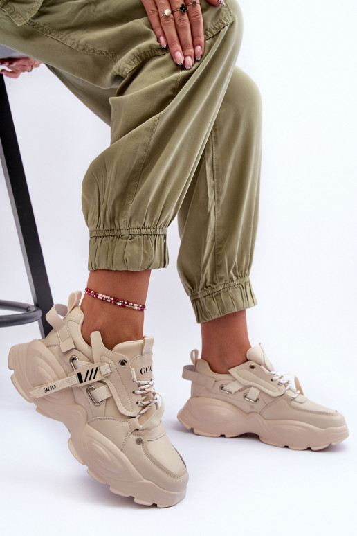 sportiniai bateliai Sneakers modelio batai GOE MM2N4015 smėlio spalvos