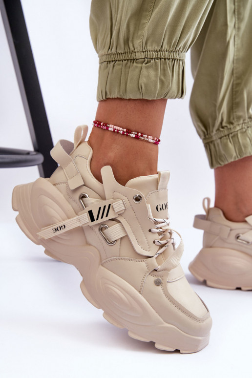 sportiniai bateliai Sneakers modelio batai GOE MM2N4015 smėlio spalvos