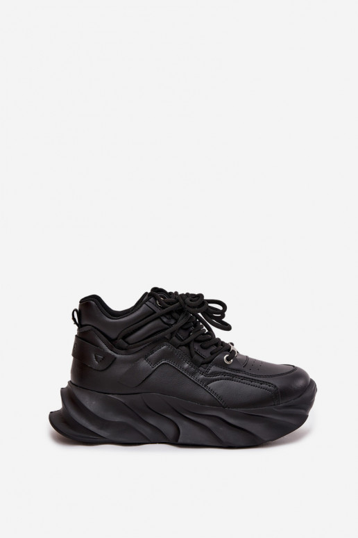 Sneakers modelio batai Moteriškas natūralios odos GOE SS2N4036 juodos spalvos