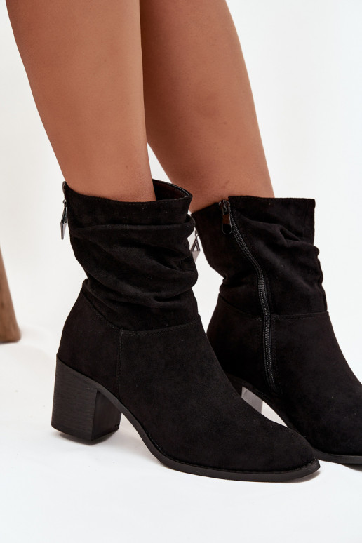 Moteriški aulinukai Su raukiniais su kulniukais S.Barski HY52-516 juodos spalvos