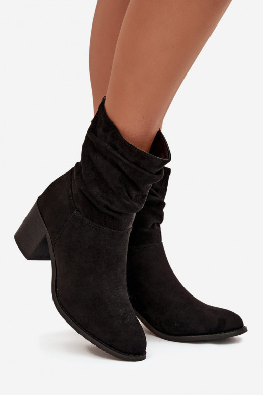 Moteriški aulinukai Su raukiniais su kulniukais S.Barski HY52-516 juodos spalvos