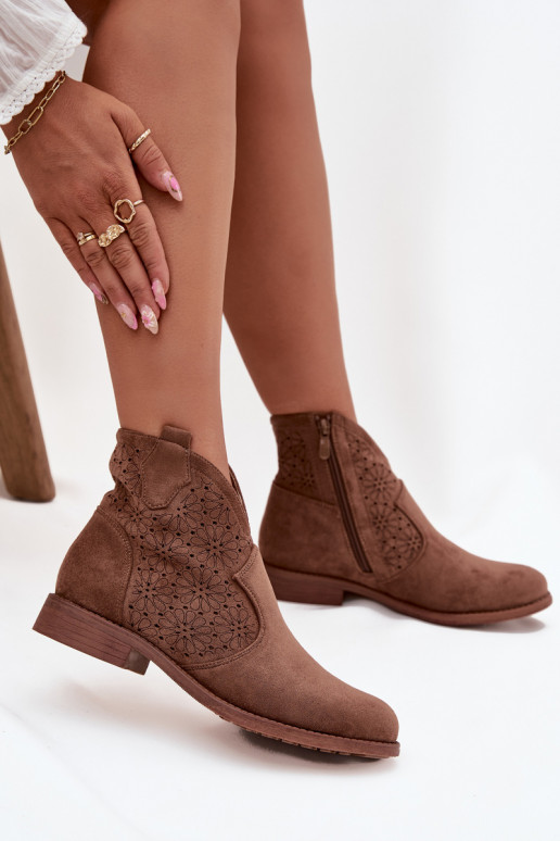 Moteriški aulinukai su plačiais kulniukais S.Barski HY52-532 rudos spalvos