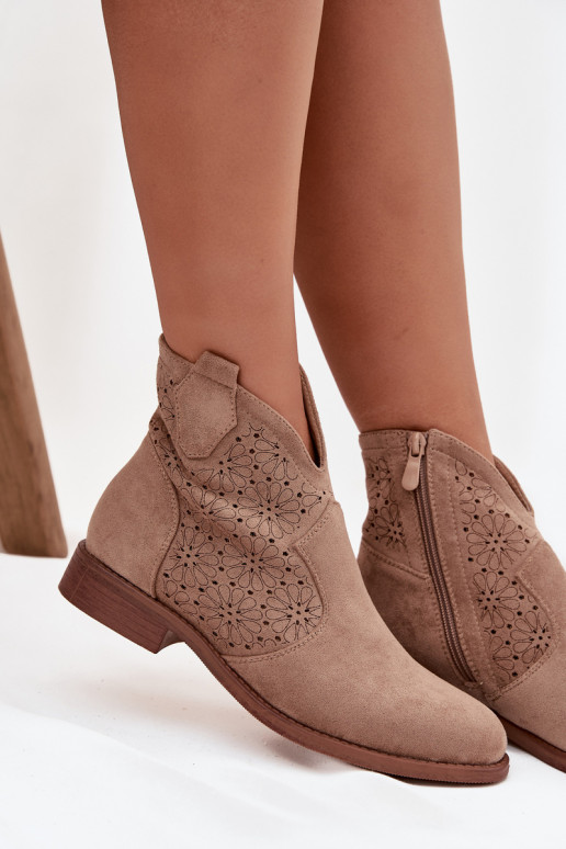 Moteriški aulinukai su plačiais kulniukais S.Barski HY52-532 smėlio spalvos