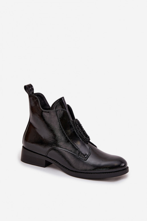 su lako efektu pašiltinti Moteriški aulinukai Su puošniais Detalem S.Barski HY52-525 juodos spalvos