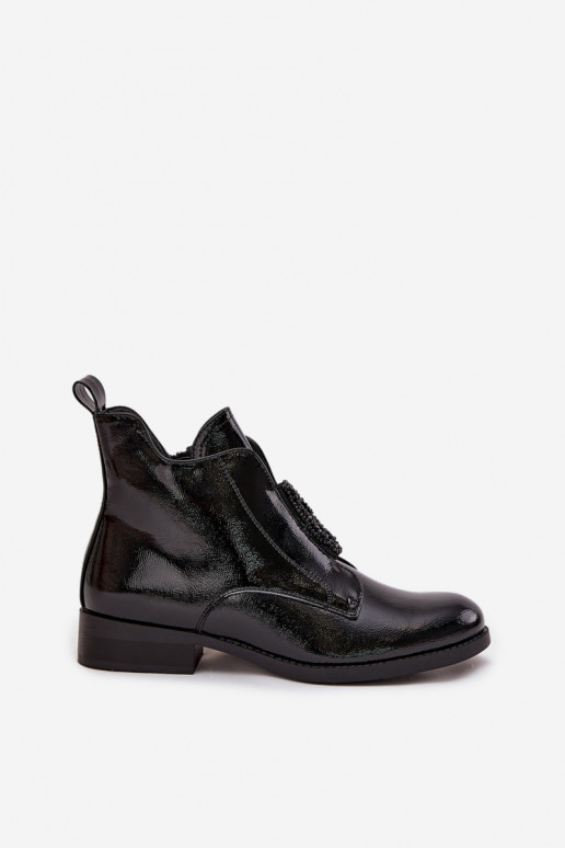 su lako efektu pašiltinti Moteriški aulinukai Su puošniais Detalem S.Barski HY52-525 juodos spalvos