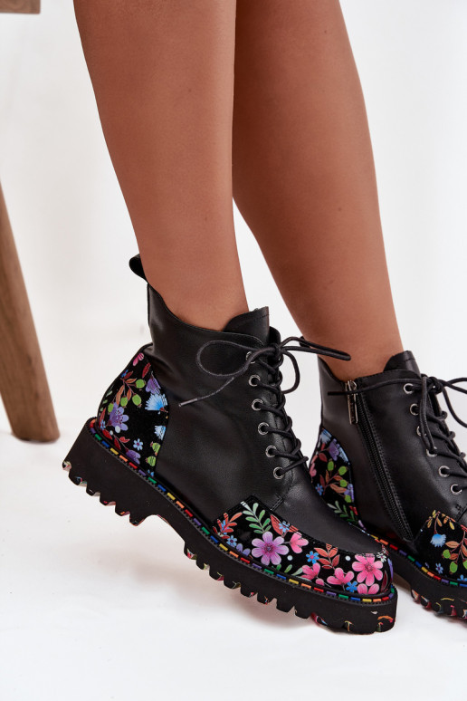 Oda Moteriški aulinukai Su gėlytėmis pašiltinti Artiker 57C0180 juodos spalvos