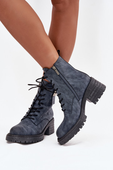 Oda Darbiniai kulkšnies batai Moteriškas Klocke Su puošniais Detalem Artiker 57C0212 mėlynos spalvos