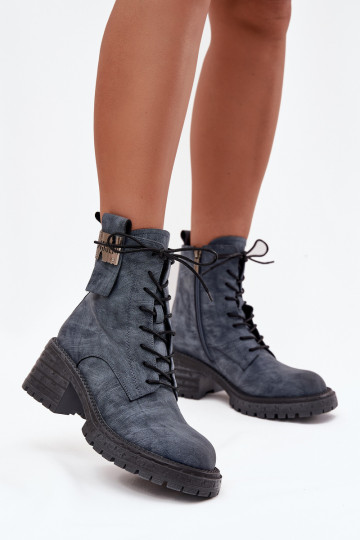 Oda Darbiniai kulkšnies batai Moteriškas Klocke Su puošniais Detalem Artiker 57C0212 mėlynos spalvos 2